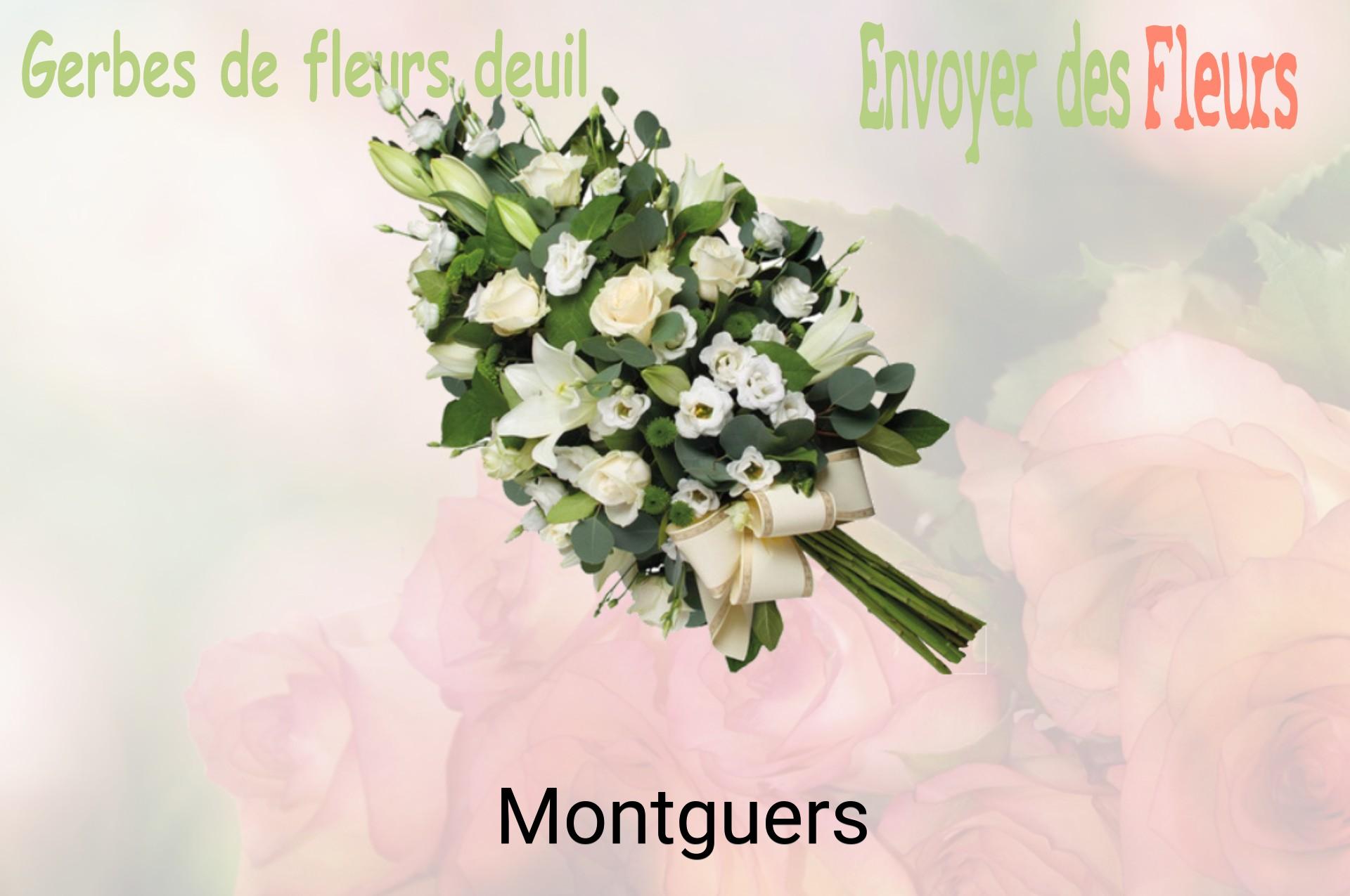 Gerbe de fleurs de deuil livrée à Montguers